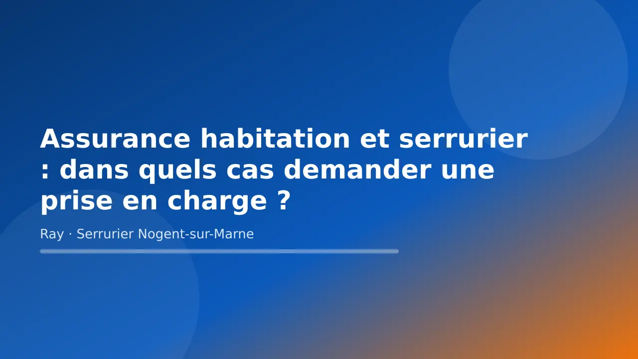 Visuel de couverture « Assurance habitation et serrurier : dans quels cas demander une prise en charge ? » – conseils de Ray, serrurier à Nogent-sur-Marne