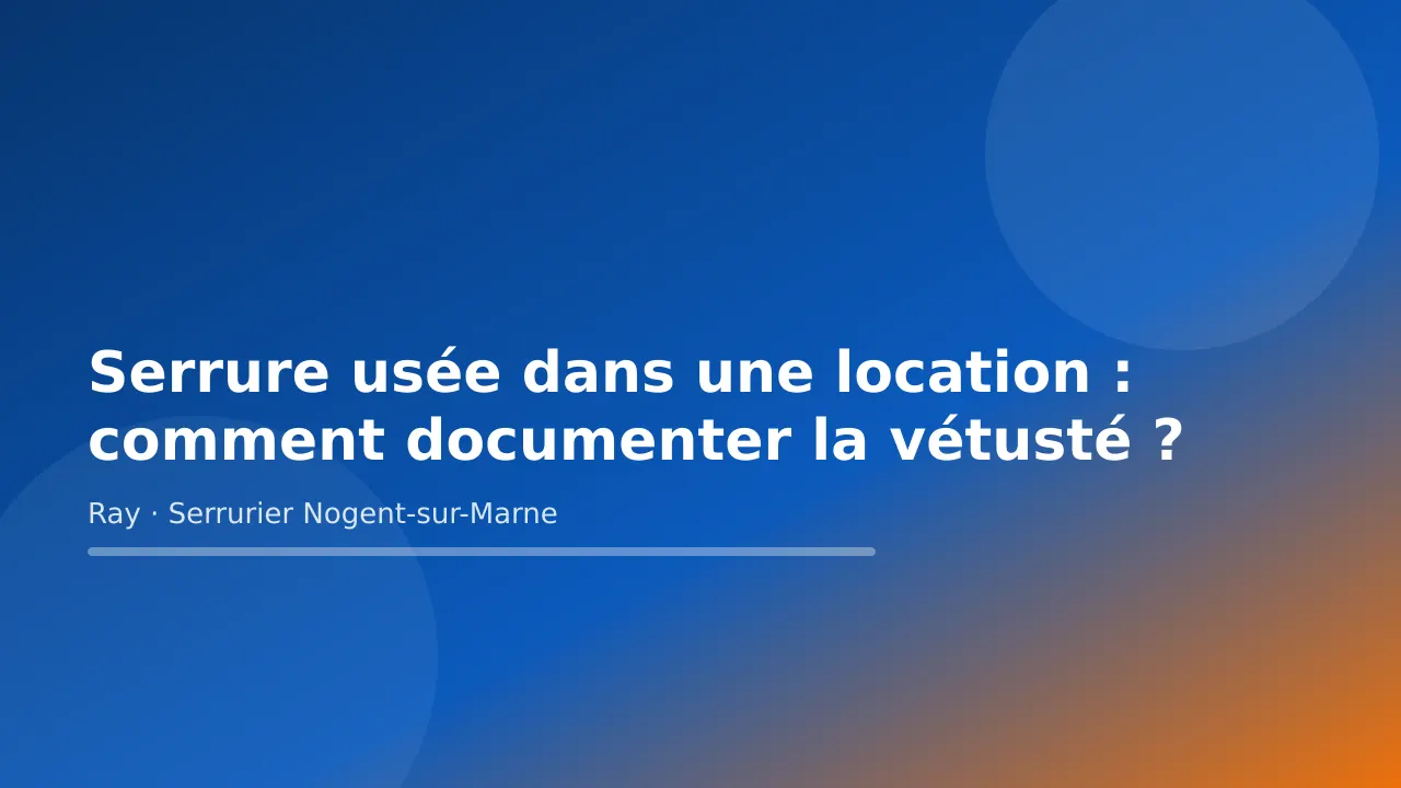 Visuel de couverture « Serrure usée dans une location : comment documenter la vétusté ? » – conseils de Ray, serrurier à Nogent-sur-Marne